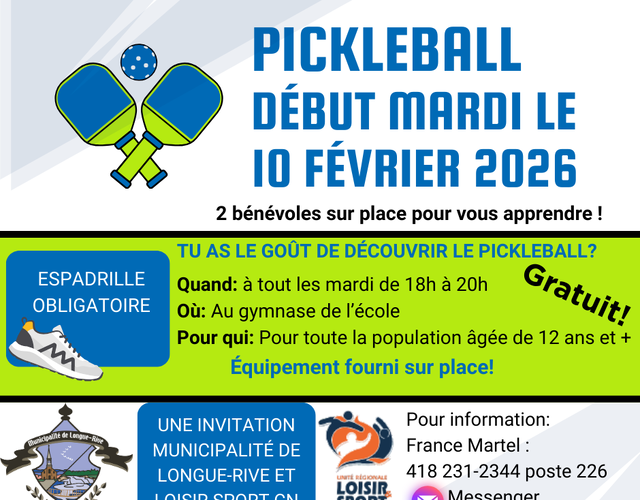 ACTIVITÉ DE PICKLEBALL