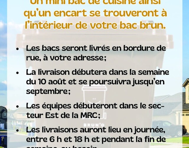 Livraison des bacs bruns